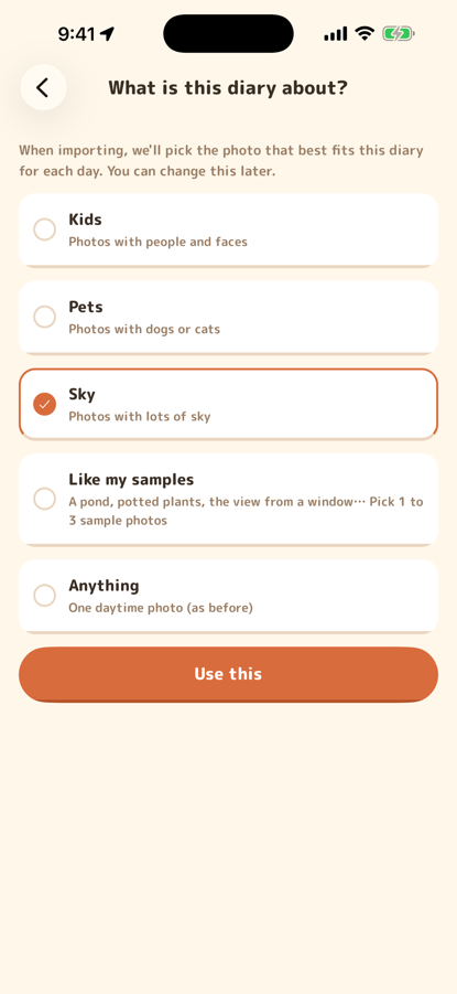 App screen
