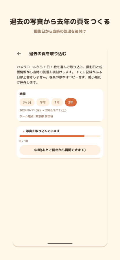 アプリの画面